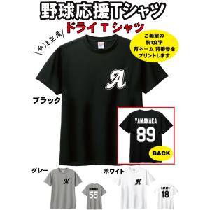 ロッテ 野球応援 吸汗速乾ドライTシャツ　背番号 名前 プリント　野球好き　プレゼント　ユニフォーム...