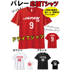 バレーボール 吸汗速乾ドライTシャツ　番号 名前 プリント　バレー好き　プレゼント　ユニフォーム風　...