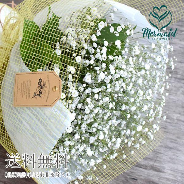 花 ギフト 誕生日 ウェディング 退職祝い結婚 記念日 お祝い 送別 歓迎 かすみ草 花束(小さいサ...