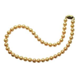 真珠 パール ネックレス 南洋白蝶真珠 ゴールデンパール 10mm k18