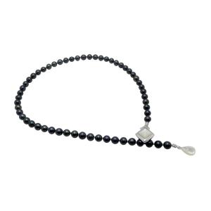 真珠 パール ネックレス あこや真珠 パールネックレス 7mm-7.5mm 黒