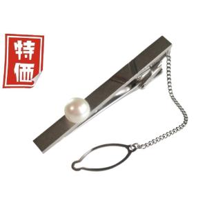 あこや 真珠 本真珠 アコヤ真珠 パール タイピン タイバー ホワイト 7.0-7.5mm スーツ ...