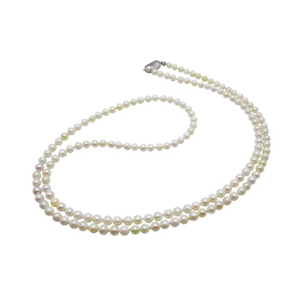あこや 真珠 本真珠 アコヤ真珠 ベビーパール セミロング ネックレス ホワイト 4.5-5.0mm...
