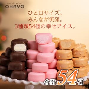 オハヨー乳業 プチアイスボール [3種各18個計54個] アイス 詰め合わせ お中元 サマーギフト 2026 バニラ キャラメル 苺 チョコ ひとくち 誕生日 スイーツ 個包装