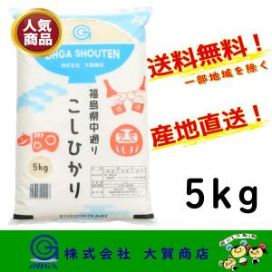 米 お米 3年産 コシヒカリ 5kg 白米 安い 美味しい 福島県産  福島県中通り産コシヒカリ5kg