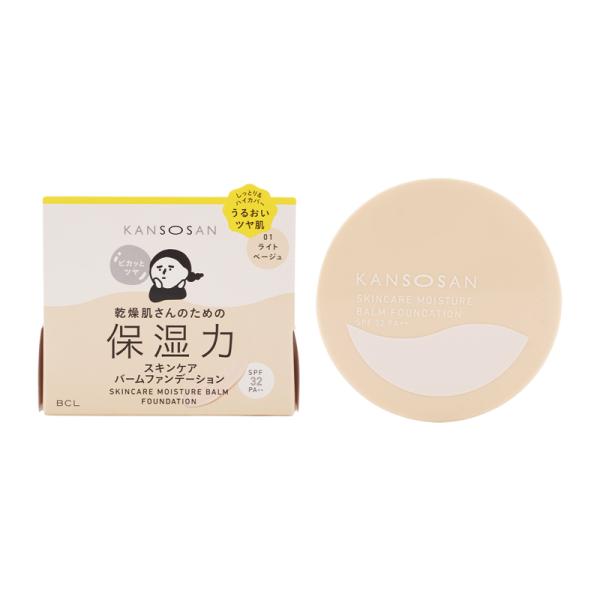KANSOSAN 乾燥さん 保湿力スキンケアバームファンデーション 01 ライトベージュ SPF32...
