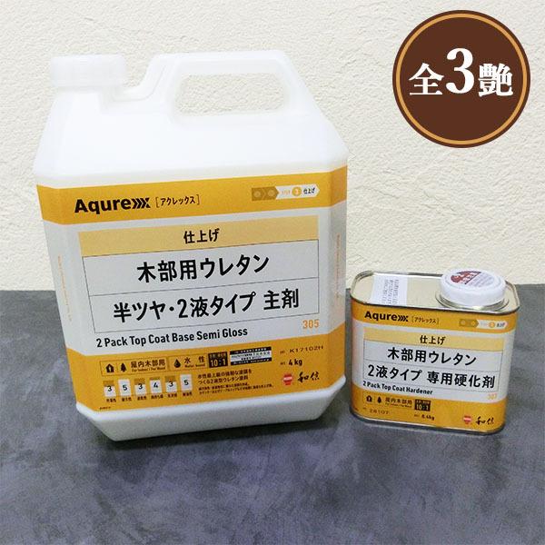 Aqurex 木部用ウレタン 2液タイプ　4.4kgセット(A液 4kg:B液 0.4kg) 15平...