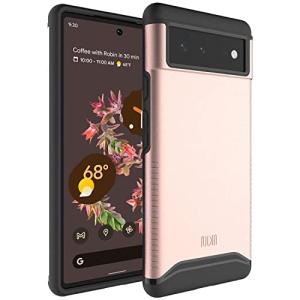 TUDIA Google Pixel 6 ケース 米軍MIL規格 2層保護 耐衝撃性超薄型TPU保護ハード Pixel6 ケース - ローズ