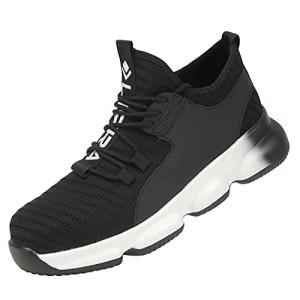 安全靴 作業靴 軽量 鋼先芯入り 靴 男女兼用 メンズ レディース あんぜん靴 スニーカー セーフティーシューズ (ブラック × ホワイト