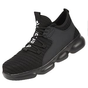 安全靴 作業靴 軽量 鋼先芯入り 靴 男女兼用 メンズ レディース あんぜん靴 スニーカー セーフティーシューズ (ブラック， 28.0c