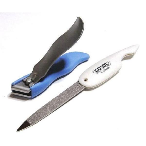 ゾーリンゲン（独）ゲーゾル　パワー爪切 “シャープな切味、爪コンテナ付”爪やすり付　G444(水色)...