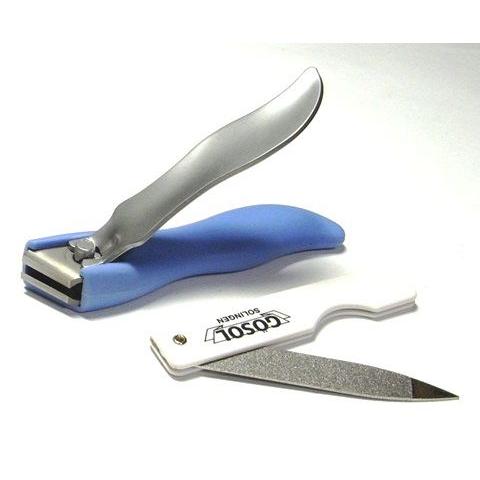 ゲーゾルＧＯＳＯＬ（独）パワー爪切G444(水色) “シャープな切味、爪収納コンテナ付”折込爪やすり...