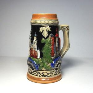 ドイツ Z&B ビアジョッキ125ml 手作り陶器 高原風景 AUF DER ALM DA