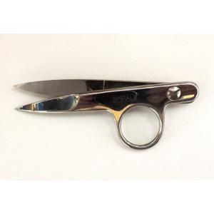 コウノトリ鶴はさみ17cm & 9cm大小セット 金メッキ足 指ぬき付 完品