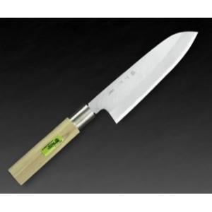 下総国光月作 三徳包丁 両刃 180mm 白紙1号 全鋼 溶接手仕上げ口金