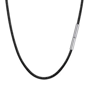 PROSTEEL 長さ55cm 2mm 紐ネックレス 黒 メンズ チョーカー