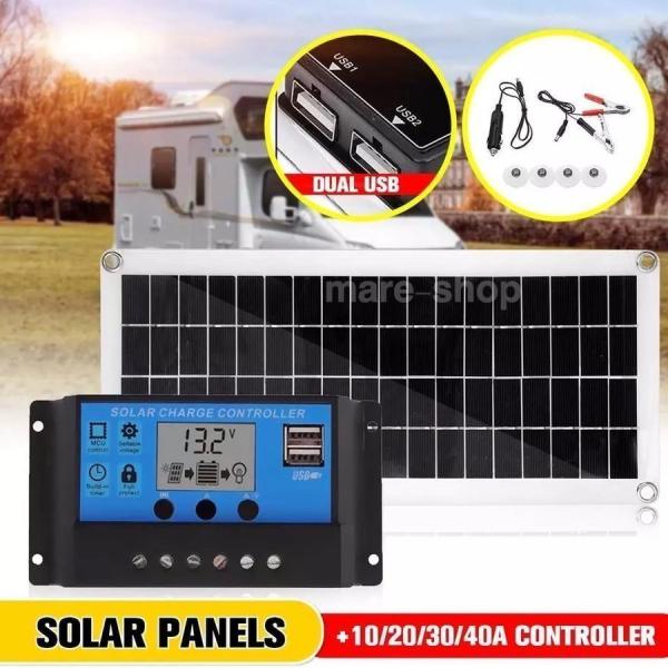 ソーラーパネル 太陽光パネル キット 100W 18V 30A デュアルUSB  バッテリー充電器 ...