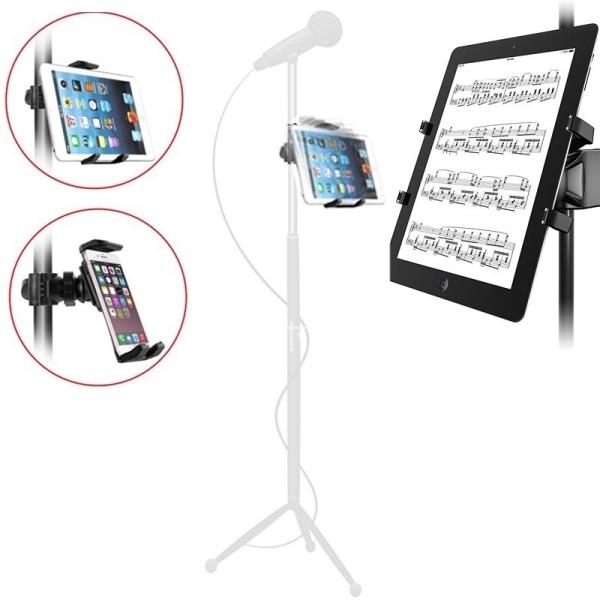 iPad iPhone スタンド マイクスタンド 固定 取り付け 楽譜 タブレット