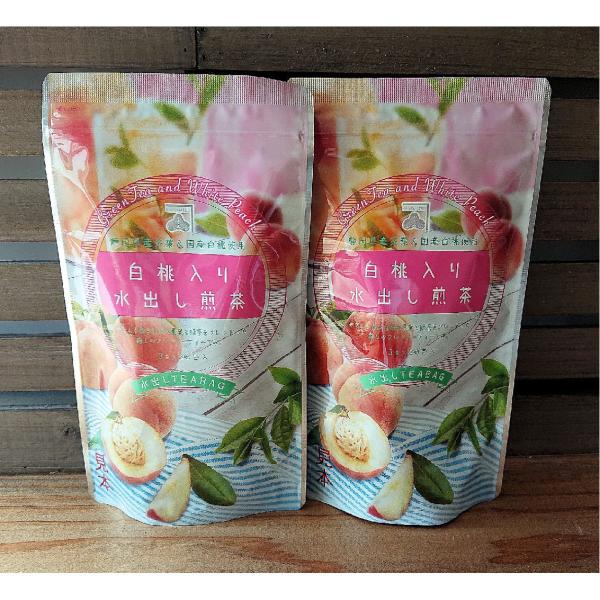 白桃入り水出し煎茶ティーバック　3ｇ20パック入り　2袋　　 fruits 　green　tea　p...