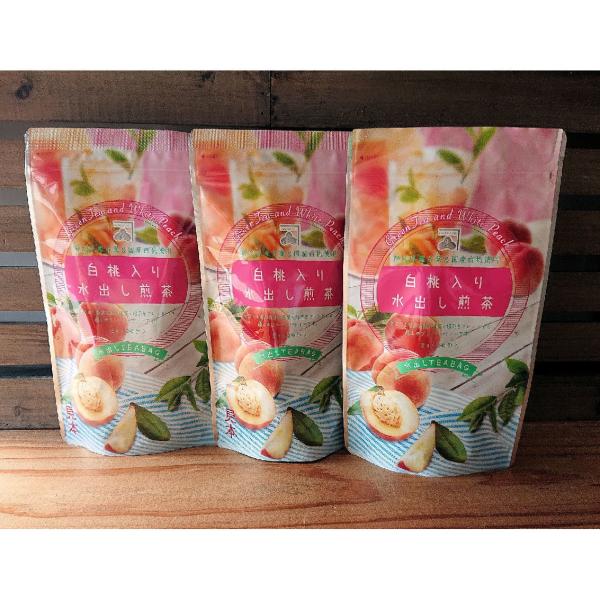 白桃入り水出し煎茶ティーバック　3ｇ20パック入り　3袋　　 fruits 　green　tea　p...