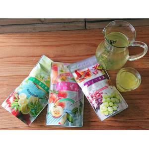お得３種類セット、白桃煎茶、レモン煎茶、ぶどう麦茶　水出しティーバッグ　各１袋。