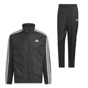 ウインドブレーカー上下セット メンズ アディダス adidas セットアップ 冬 部活 防寒 防風 スポーツ 黒 ブラック 25187｜ohshimasp