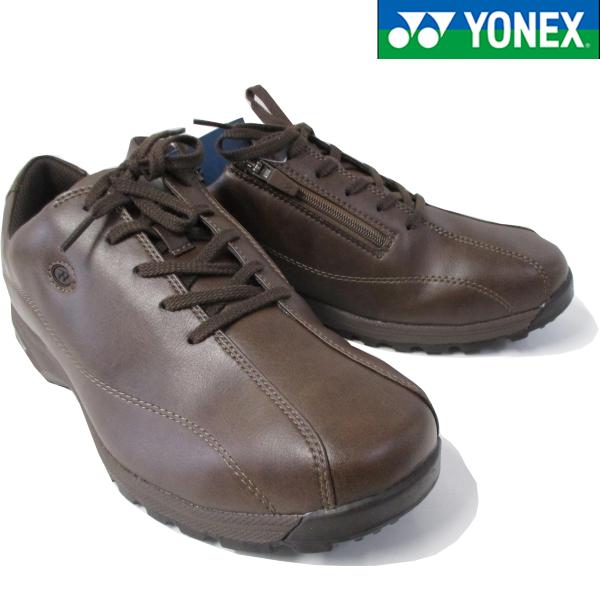 ウォーキングシューズ メンズ ヨネックス パワークッションMC21 ビジネス ブラウン 茶色 撥水 ...