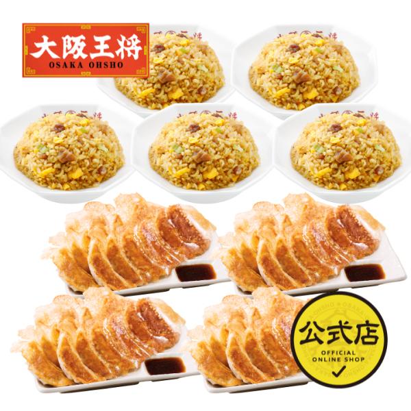 米 餃子 取り寄せ 大阪王将 羽根つき餃子48個(たれ付き)＆直火炒めチャーハン5袋セット 冷凍餃子...