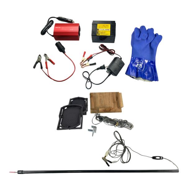 １本槍電気止め刺し機（箱罠・くくり罠兼用）鼻先くくろう君セット