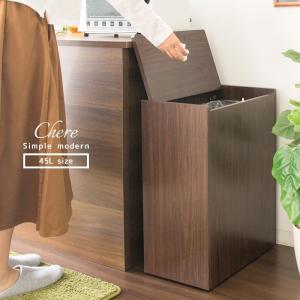 ゴミ箱 ごみ箱 おしゃれ 45L 45リットル ダストボックス キッチン リビング ダイニング 木製 省スペース キャスター付き おしゃれ