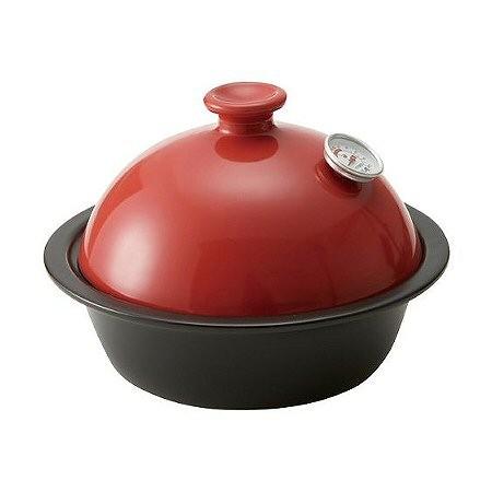 直火用 陶器製 スモークポット コロ　つばさ　ST-126TB (燻製器/燻製鍋)　赤