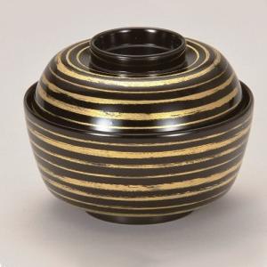 越前漆器 お椀 欅（けやき）日月 魯山人好 煮物椀 木製 (5070-01