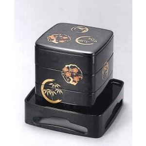 ■三段 ■重箱 漆器 牡丹彫 三段重 お祝い □三段 □重箱 漆器 牡丹彫 三段重 お祝い