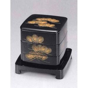 重箱 越前漆器 牡丹彫 漆塗り 三段重箱 19.9cm : おいしい