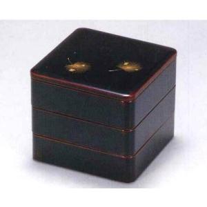 重箱 越前漆器 牡丹彫 漆塗り 三段重箱 19.9cm : おいしい