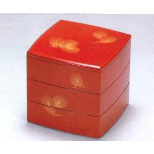 重箱 越前漆器 牡丹彫 漆塗り 三段重箱 19.9cm : おいしい
