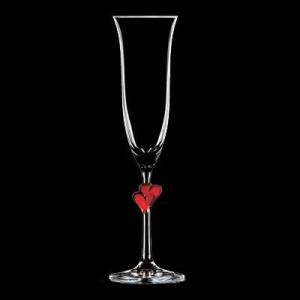 ハート付き シャンパングラス アモーレ レッドハート シュトルッツル ラウジッツ 160ml