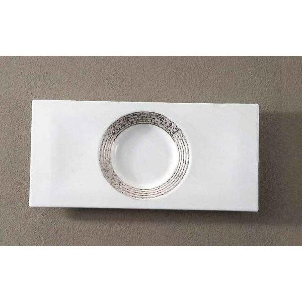 洋食器 皿　オレオール(Aureole) 28.5cm レクタングルトレー（白／プラチナ）細長タイプ...