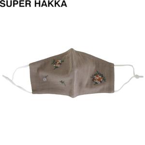 SUPER HAKKA(スーパーハッカ) 洗えるマスク 接触冷感 消臭効果 抗菌効果 フラワードット刺しゅうマスク レディース 大人用 立体マスク 布マスク｜oibibio