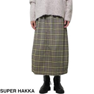 SUPER HAKKA(スーパーハッカ)ツイル杢ストレッチ/タータンチェックコクーンスカート レディース カラー 全2色 おしゃれ かわいい HAKKA ハッカ 冬 服｜oibibio