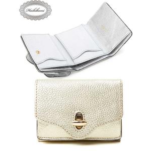 Hashibami(ハシバミ) Hashibami New Jean Metallic Mini Wallet ニュー ジーン メタリック ミニ ウォレット 財布 小銭入れ カード レザー 本革