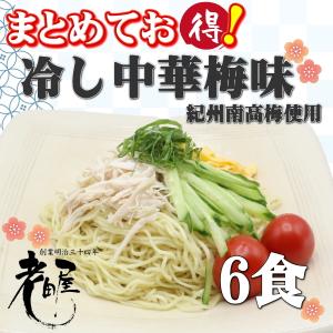 冷し中華　梅味6　食セット　送料無料　紀州南高梅　細打ちぢれ麺　おうちで飛騨市満喫キャンペーン　観光地応援｜oidayamen