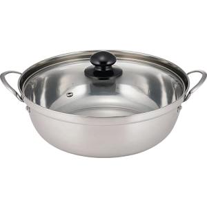 【新品未使用】日本製 ステンレス 両手鍋 24cm IH対応 送料無料- 卓上鍋 24cm ステンレス 両手鍋 IH対応 3〜5人用