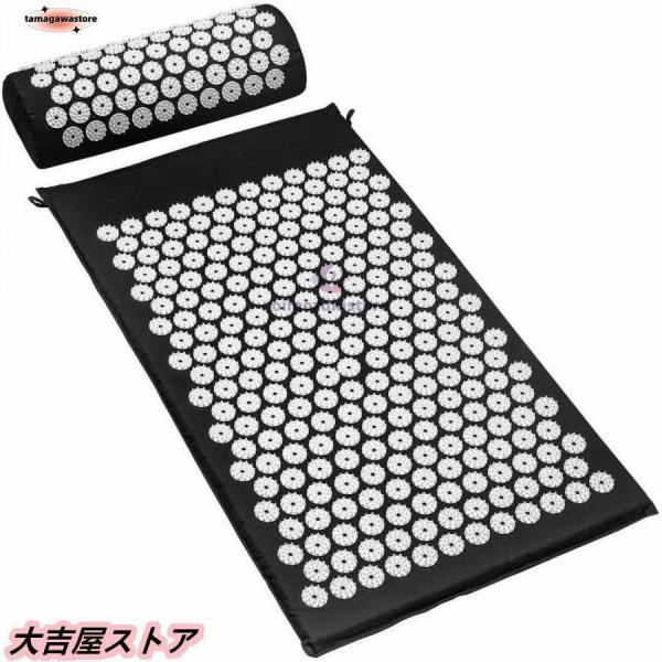 指圧スパイクマットヨガシャクティマットマッサージリラクゼーションを逃がし痛み鍼マットと枕 指圧マット...
