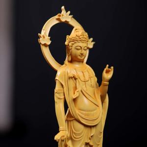 仏像 仏壇仏像 勢至菩薩 木製彫刻 木彫り 守...の詳細画像5