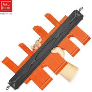 型取りゲージ 15-50cm インチ コンターゲージ 両端セルフロック 測定ゲージ 高精度 輪郭コピー 曲線定規 DIY用測定工具 不規則な測定器 ABS目盛付き パイプ タイ