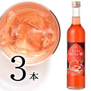 おいしい酢フルーツビネガー ざくろ 日本自然発酵 500ml×3本 お酢飲料 フルーツビネガー 果実酢 飲む酢 ビネガードリンク ドリンク｜oisi