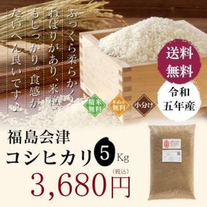 米 お米 ５kg 福島会津産 コシヒカリ 無洗米 送料無料 特A 精米 令和５年 一等米