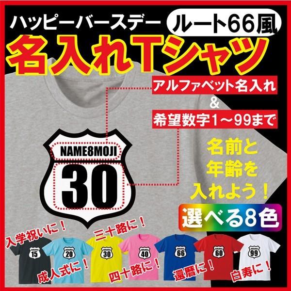 誕生日 プレゼント 名入れ オリジナルＴシャツ 男性 女性 記念日 グッズ （ ルート66 風 選べ...