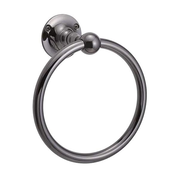 640825 タオルリング（ソリッドニッケル） シンプルでカジュアルおしゃれな真鍮製タオル掛け アン...